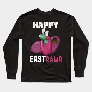 Happy EastRawr Funny t-Rex bunny Easter gift Long Sleeve T-Shirt